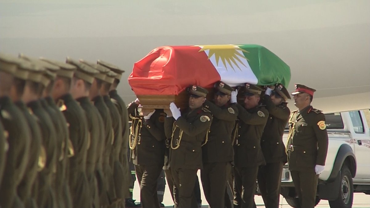 Former Iraqi President Jalal Talabani's remains arrived at Sulaimaniya