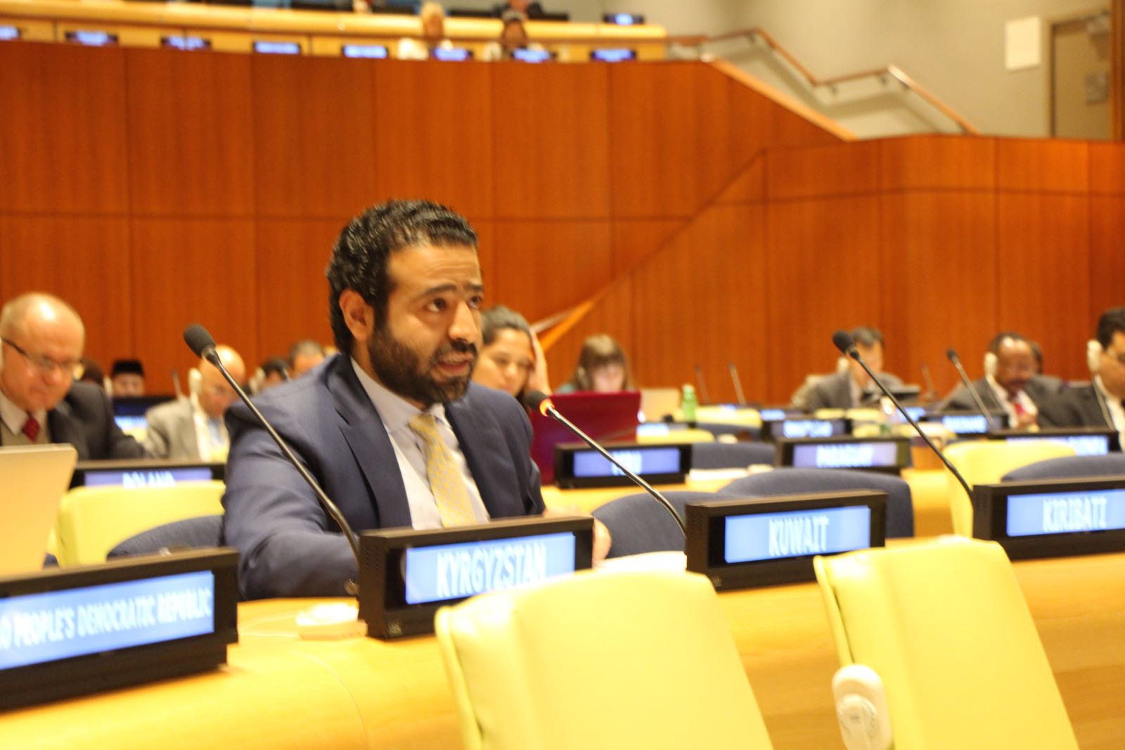 Second secretary Mohammad Al-Ajmi Speaking at the sixth meeting for the legal committee of the 72nd UN General Assembly