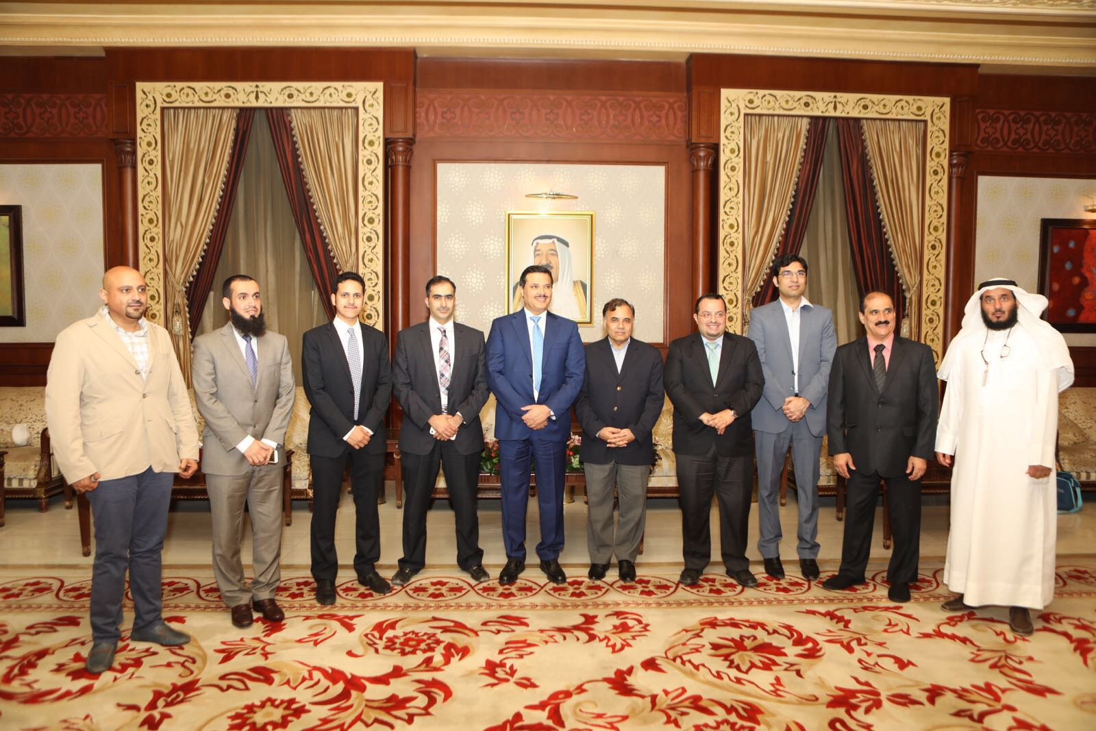 Kuwaiti Health Minister Jamal Al-Harbi with the members of World Health Organization (WHO) Regional Committee for the Eastern Mediterranean