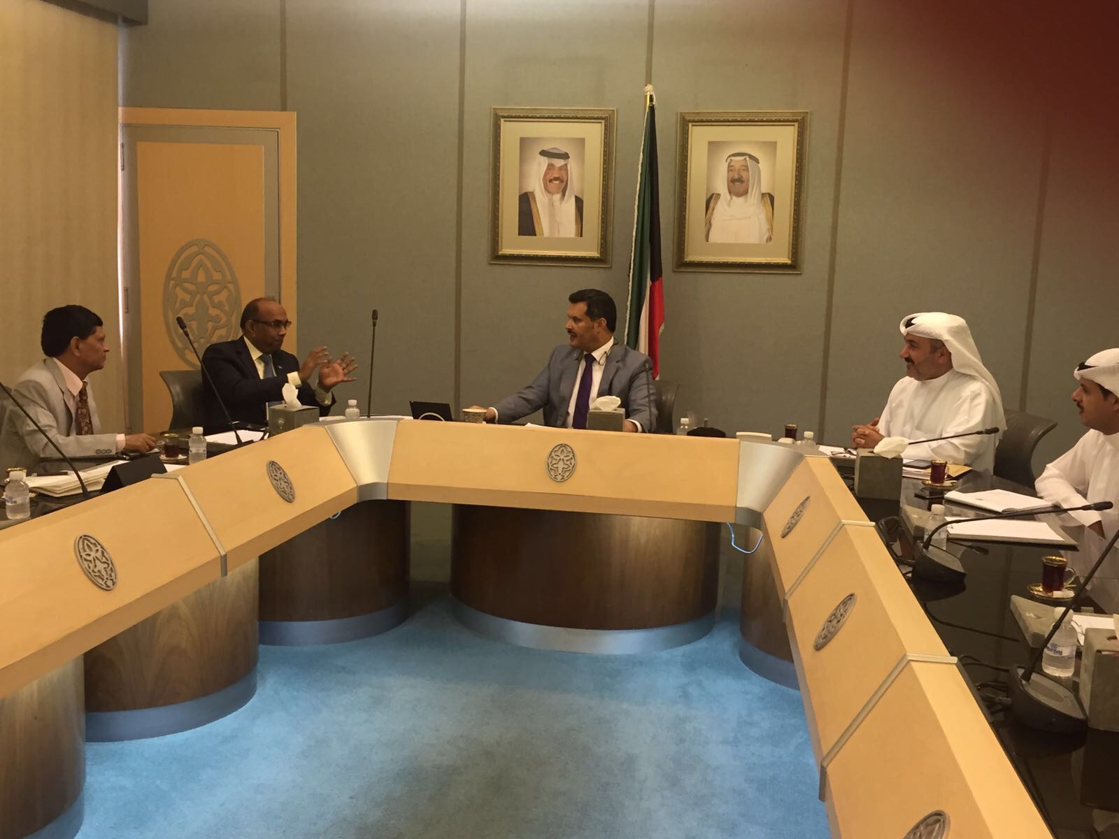 Health Minister Dr. Jamal Al-Harbi meets with the Indian Ambassador to Kuwait Sunil Jain