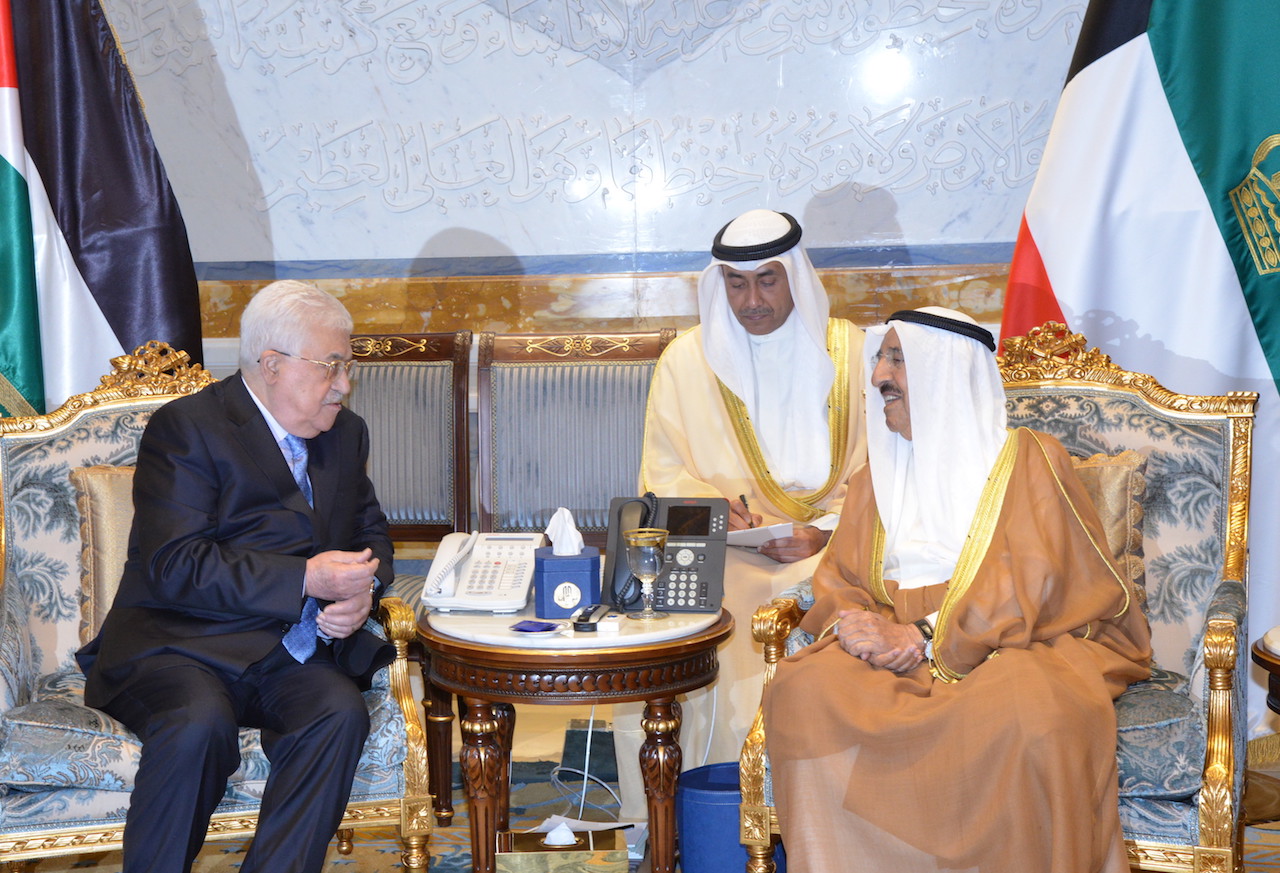 His Highness the Amir Sheikh Sabah Al-Ahmad Al-Jaber Al-Sabah met with visiting Palestinian President Mahmoud Abbas