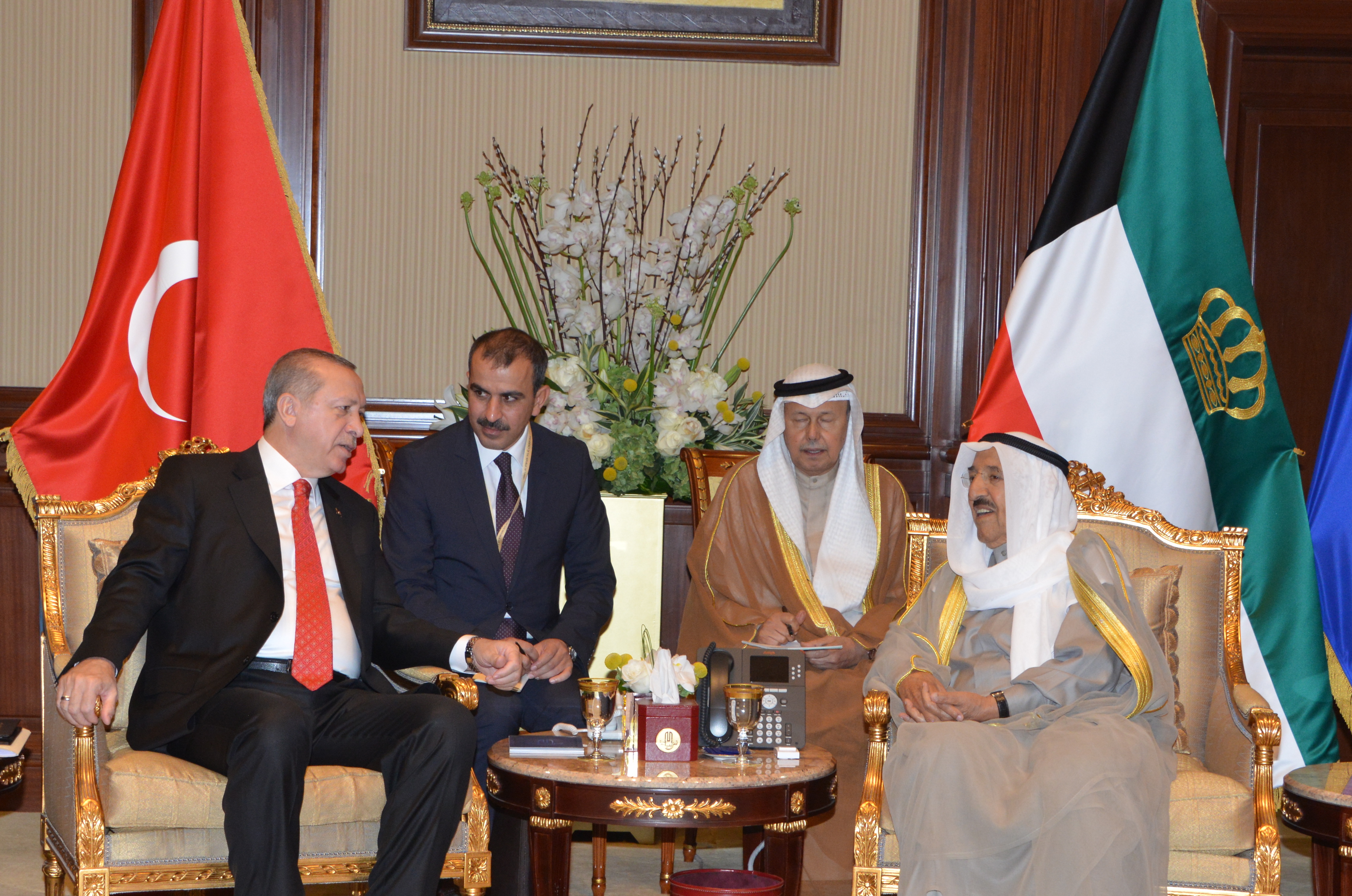 His Highness the Amir Sheikh Sabah Al-Ahmad Al-Jaber Al-Sabah received Turkish President Recep Tayyip Erdogan