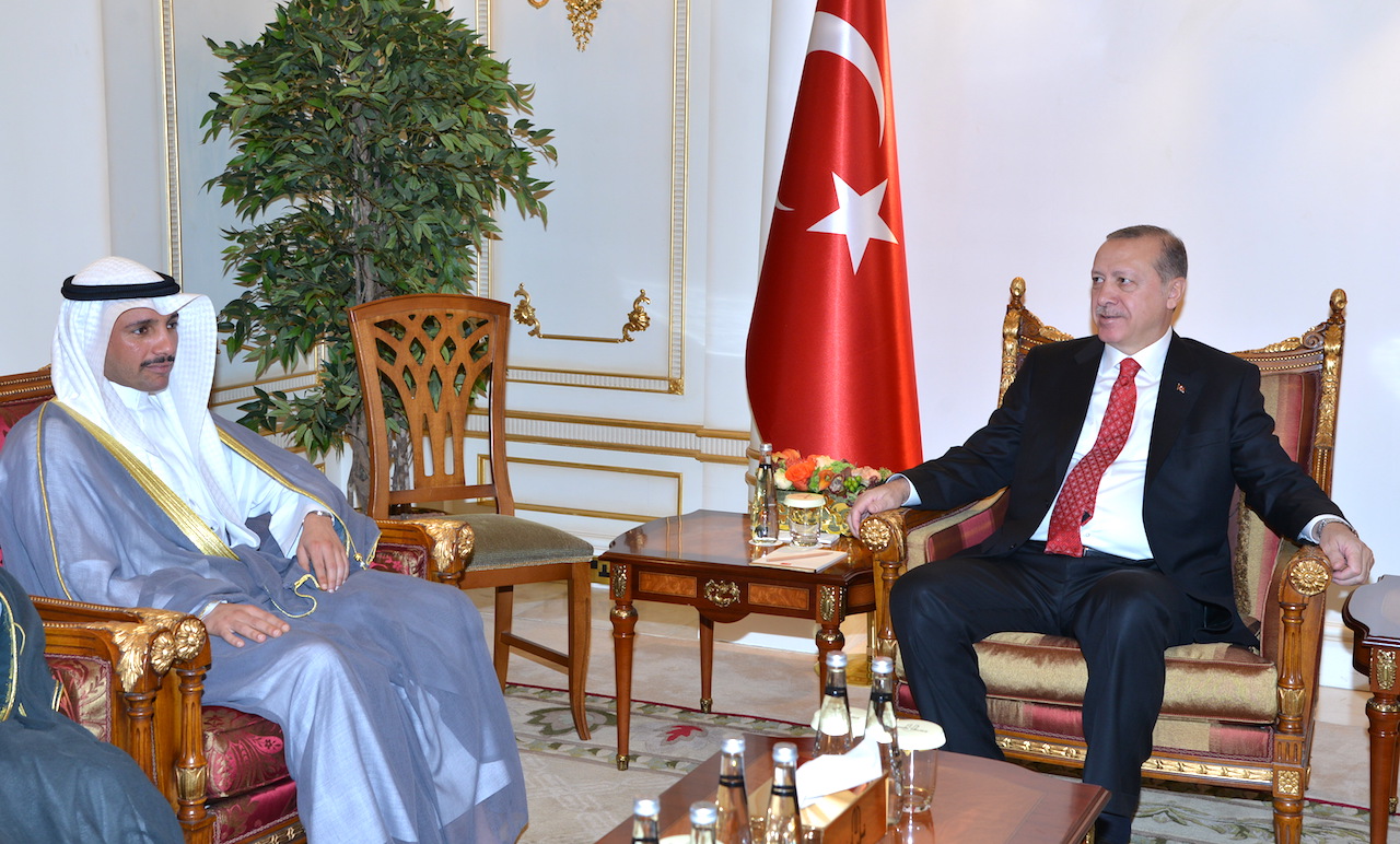 Turkish President Recep Tayyip Erdogan receives National Assembly Speaker Marzouq Ali Al-Ghanim