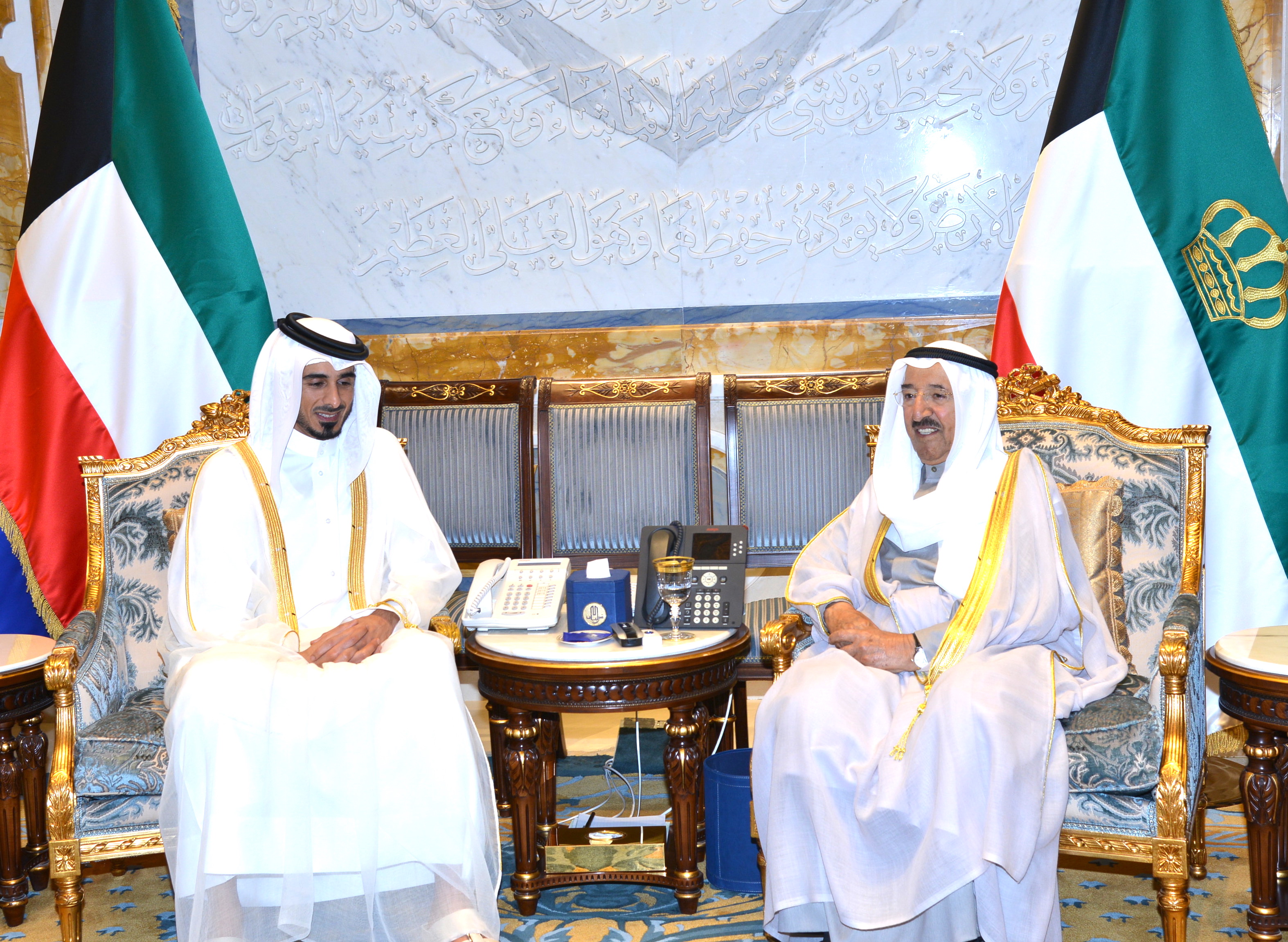 His Highness the Amir Sheikh Sabah Al-Ahmad Al-Jaber Al-Sabah received Qatari Amir Personal Representative Sheikh Jassem Bin Hamad Al-Thani