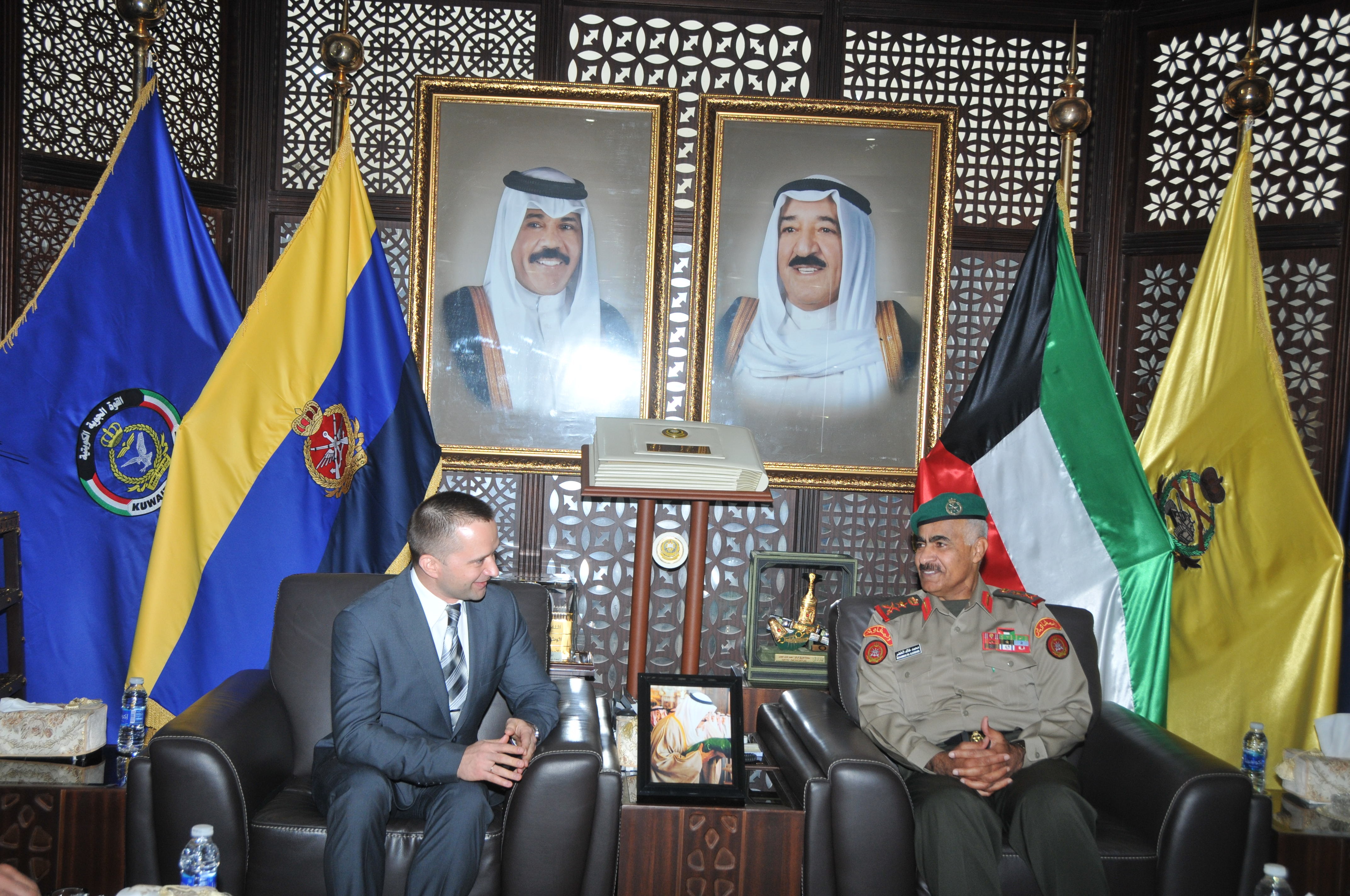 Chief of General Staff of the Kuwaiti Army Lieut. Gen. Mohammad Al-Khodhr meets visiting Military Attache of Belarus to Qatar Vitaly Uryupin