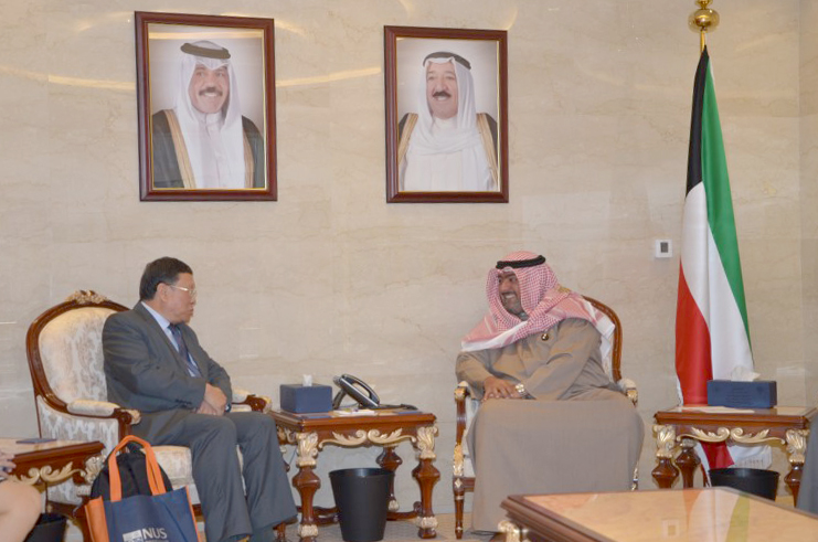 Head of Kuwait National Security Bureau (NSB) Sheikh Thamer Al-Ali Al-Sabah met with the Dean of School of Continuing and Lifelong Education (SCALE) at National University of Singapore (NUS) Professor Wei Kwok Kee