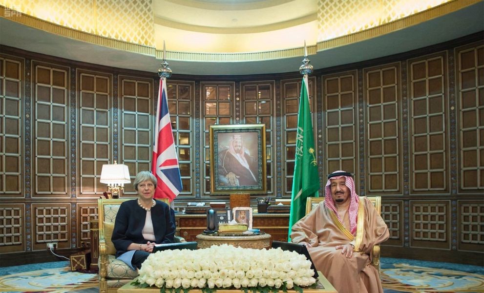 Saudi King Salman bin Abdulaziz discuss regional developments with British Prime Minister Therese May