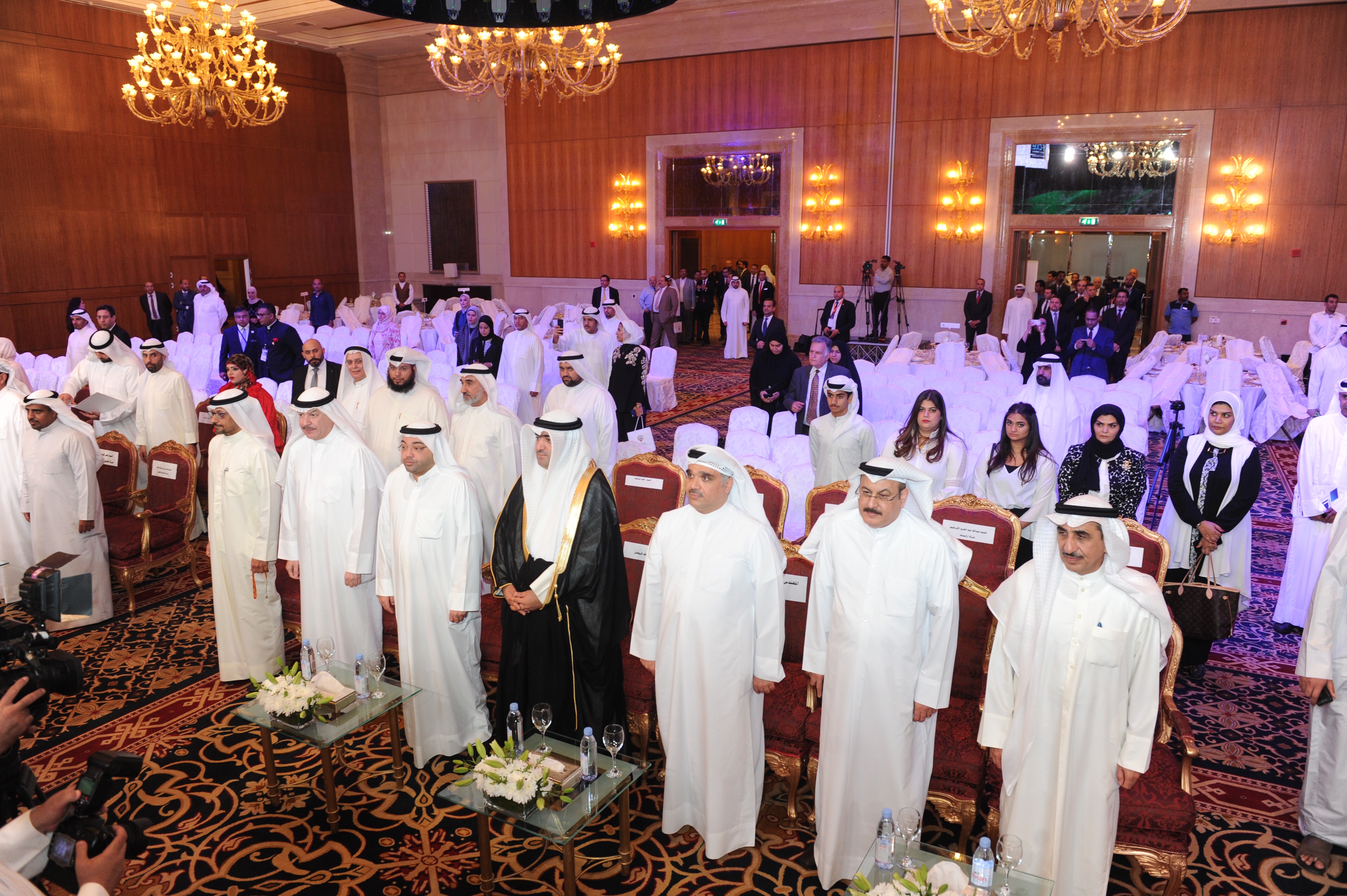 Minister of Commerce and Industry, and Acting Minister of State for Youth Affairs Khaled Al-Roudhan during the opening of a forum on "transformation towards digitalization