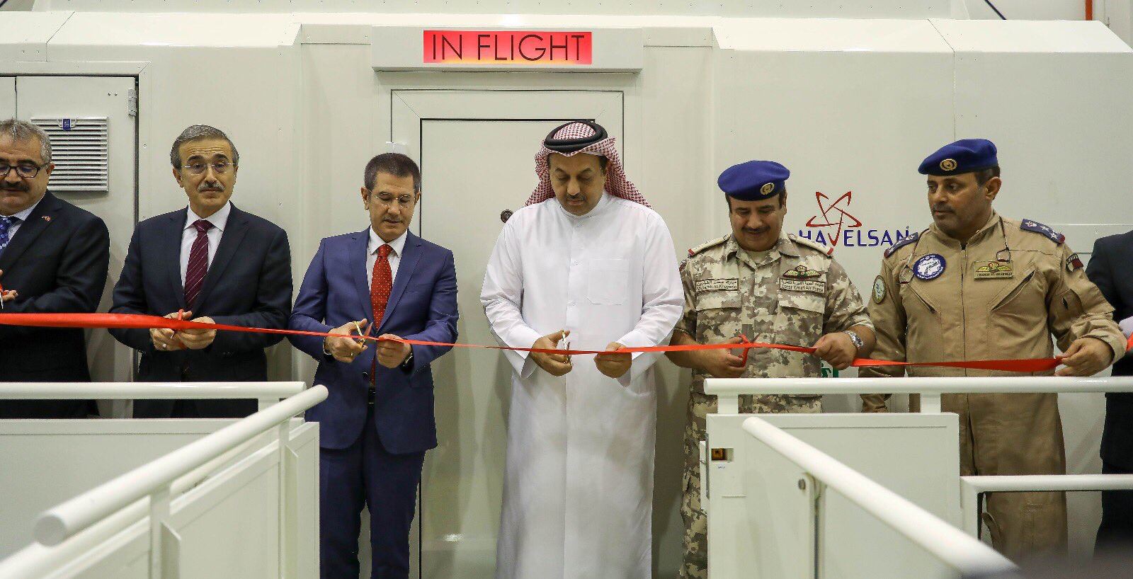 The Qatari Defense Minister with Turkish Defense Minister inaugurate the sophisticated AgustaWestland AW139 helicopters simulating center