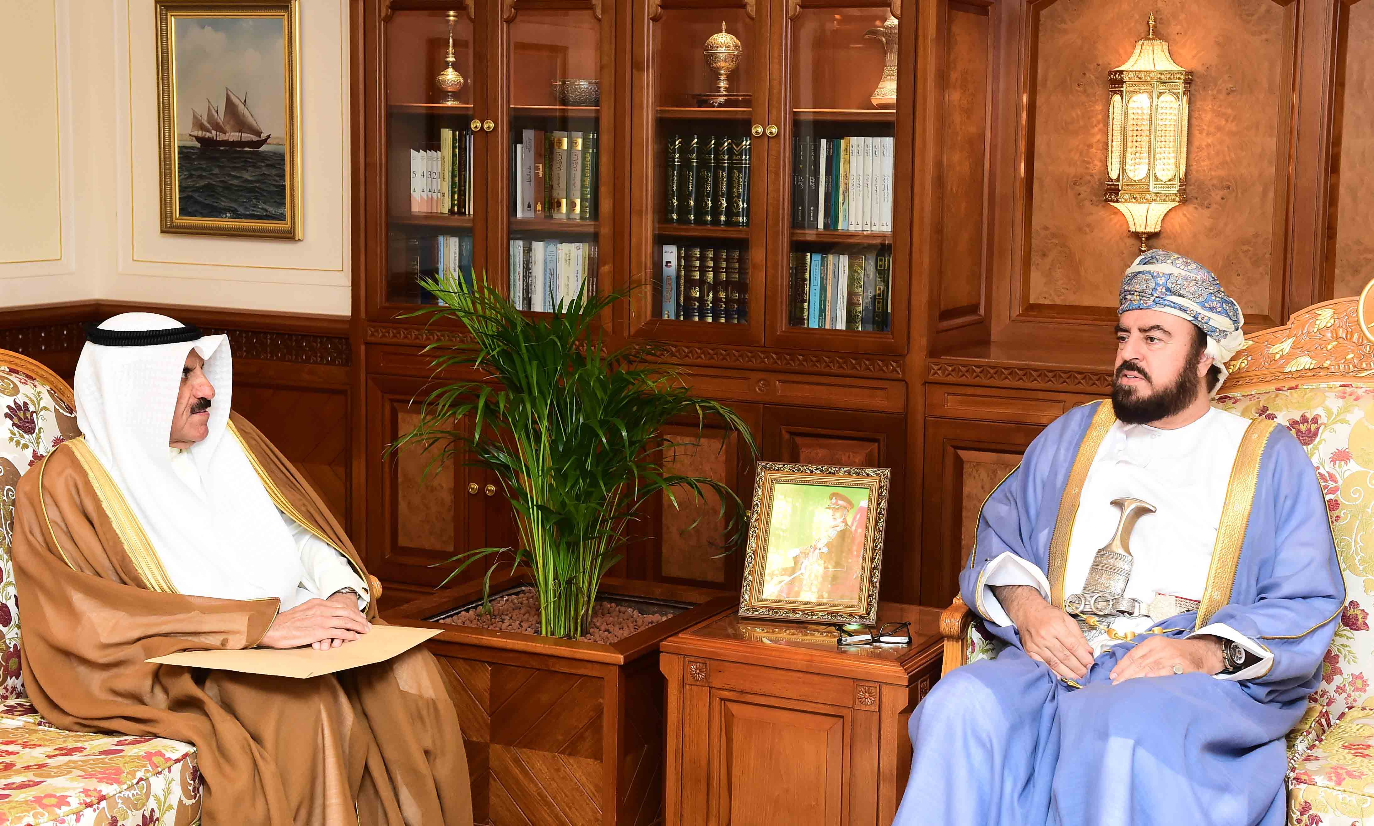 Oman Deputy Prime Minister for International Relations and Cooperation and Special Representative to Sultan of Oman Asaad Al-Saeed receives Kuwait Ambassador to Oman Fahad Al-Mutairi