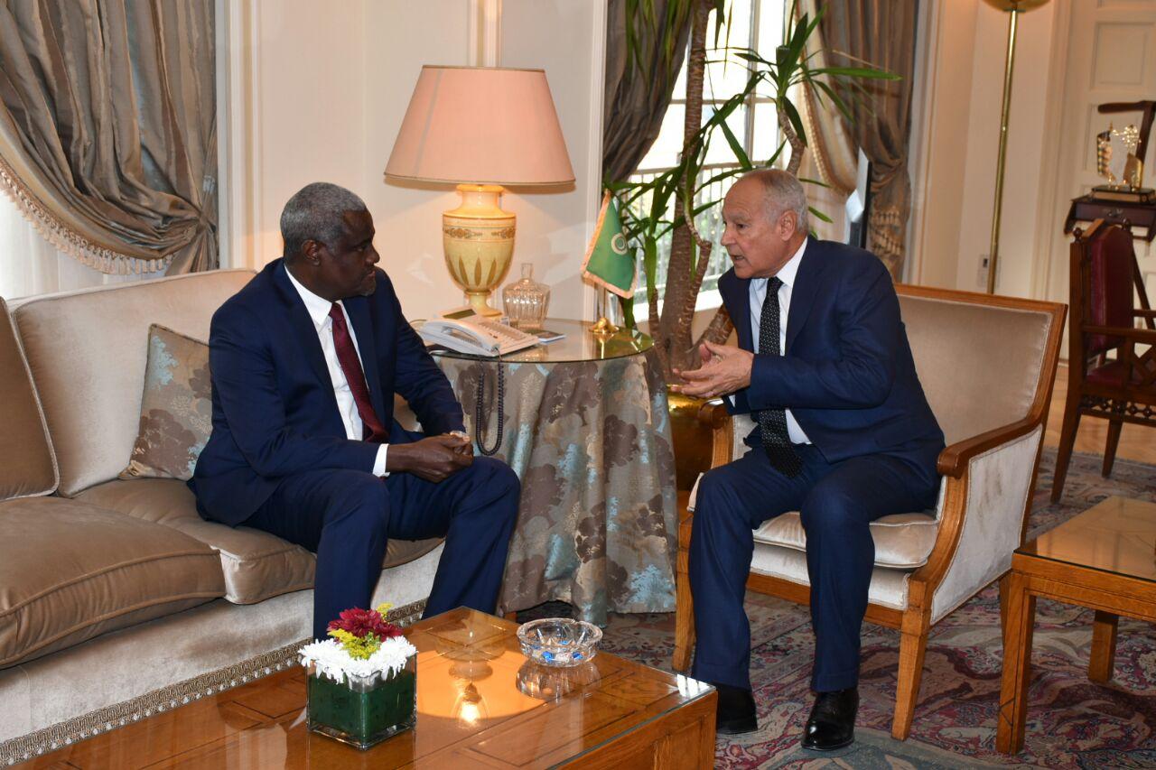 Secretary-General of the Arab League Ahmad Abul-Gheit and Chairman of the African Union Commission Moussa Faki