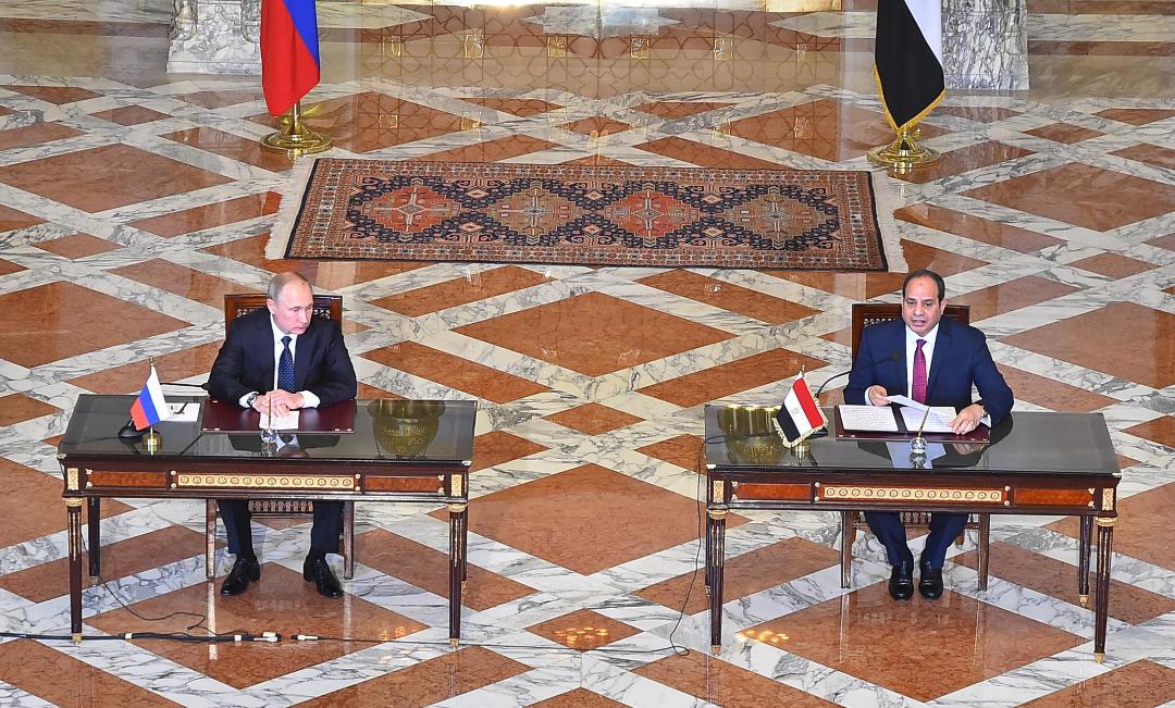 مؤتمر صحفي مشترك للرئيس المصري عبد الفتاح السيسي والرئيس الروسي فلاديمير بوتين