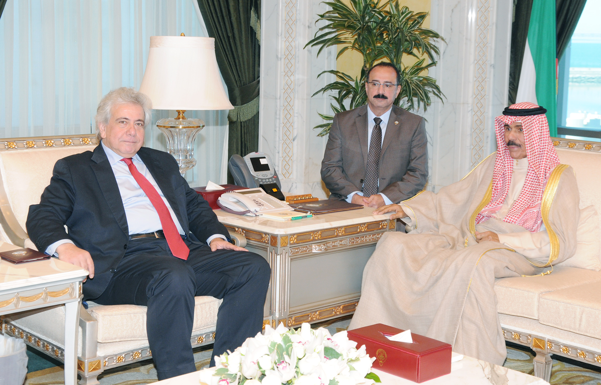 His Highness the Crown Prince Sheikh Nawaf Al-Ahmad Al-Jaber Al-Sabah receives new Brazilian ambassador to Kuwait Norton de Andrade Mello Rapesta