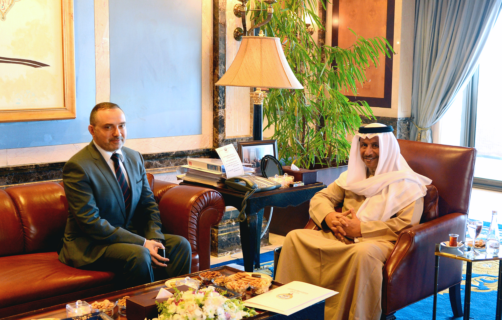 His Highness the Prime Minister Sheikh Jaber Mubarak Hamad Al-Sabah receives French Ambassador to Kuwait Christian Nakhla