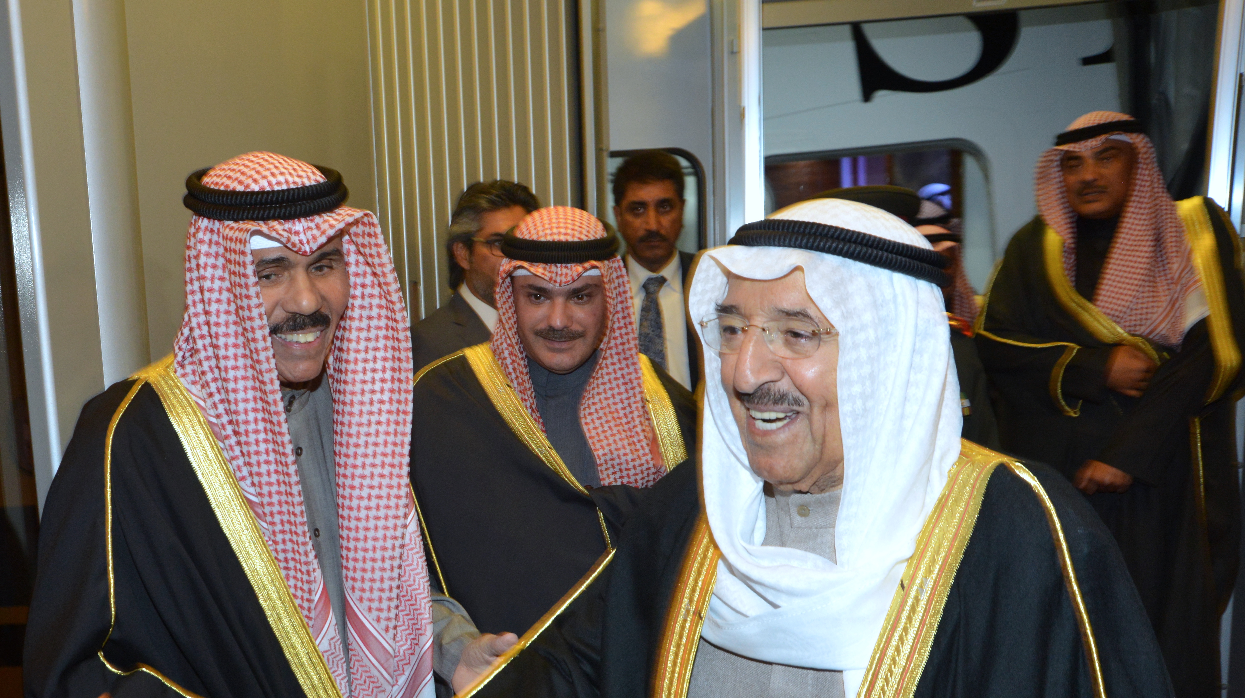 His Highness the Amir Sheikh Sabah Al-Ahmad Al-Jaber Al-Sabah arrived back after attending OIC urgent summit