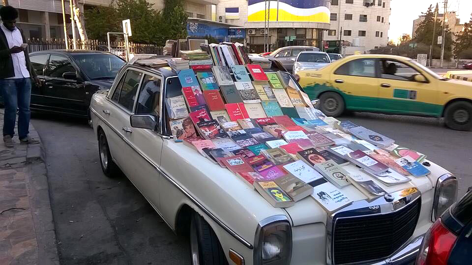 A Jordanian youth decided to take the innovative route, transforming his vintage vehicle to a mobile store to sell books