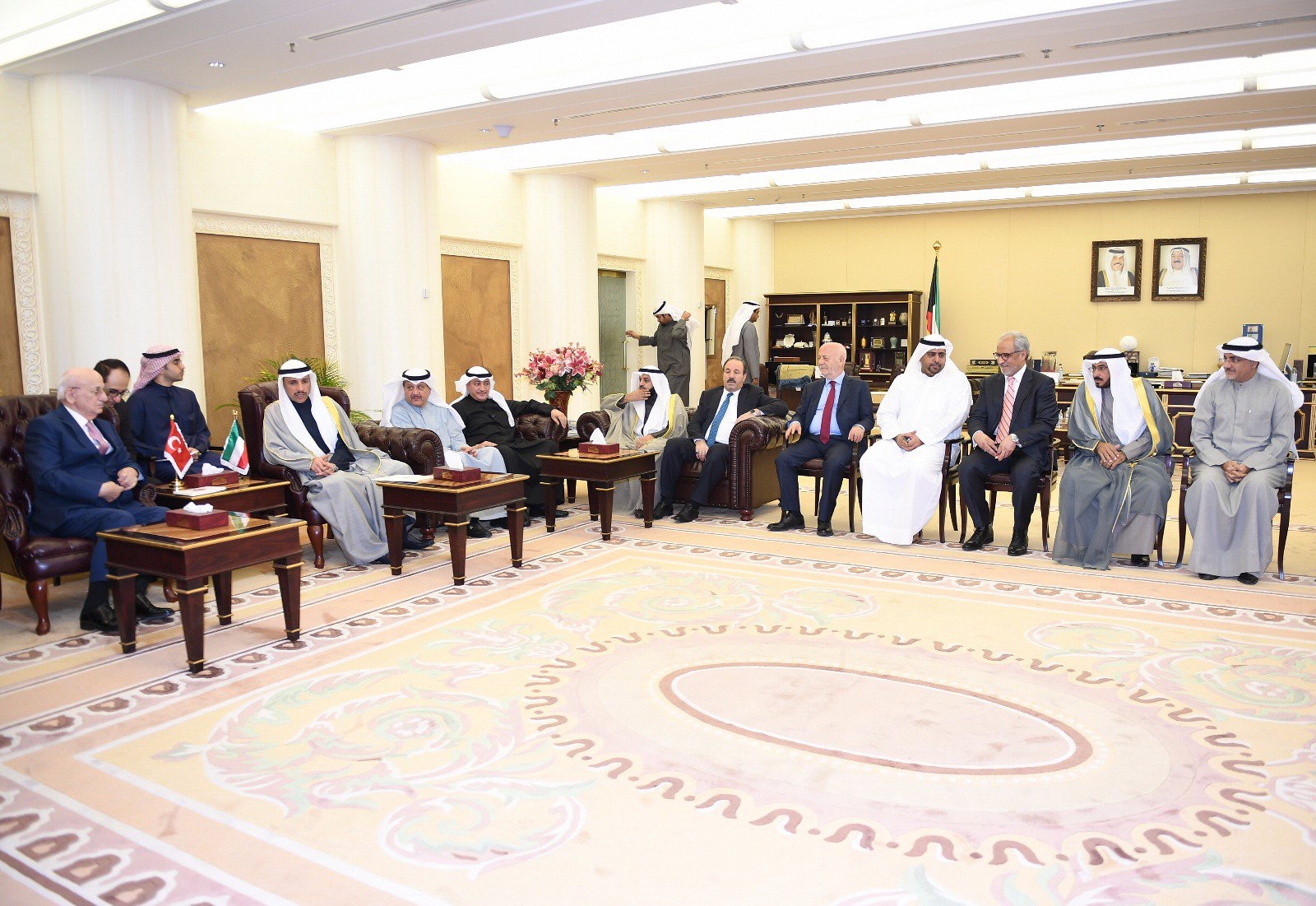 Kuwaiti National Assembly Speaker Marzouq Al-Ghanim holds talks with his Turkish counterpart Ismail Kahraman