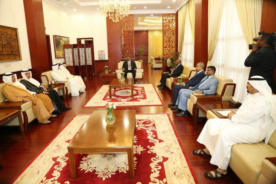 Sudan's First Vice President and Prime Minister Bakri Hassan meets  Chairman of Kuwait's Supreme Judicial Council Justice Yousef Jassem Al-Mutawa
