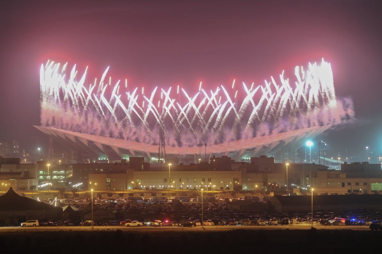 Fireworks in the marvelous inaugural ceremony of the 23rd Arabian Gulf Cup "Gulf 23"