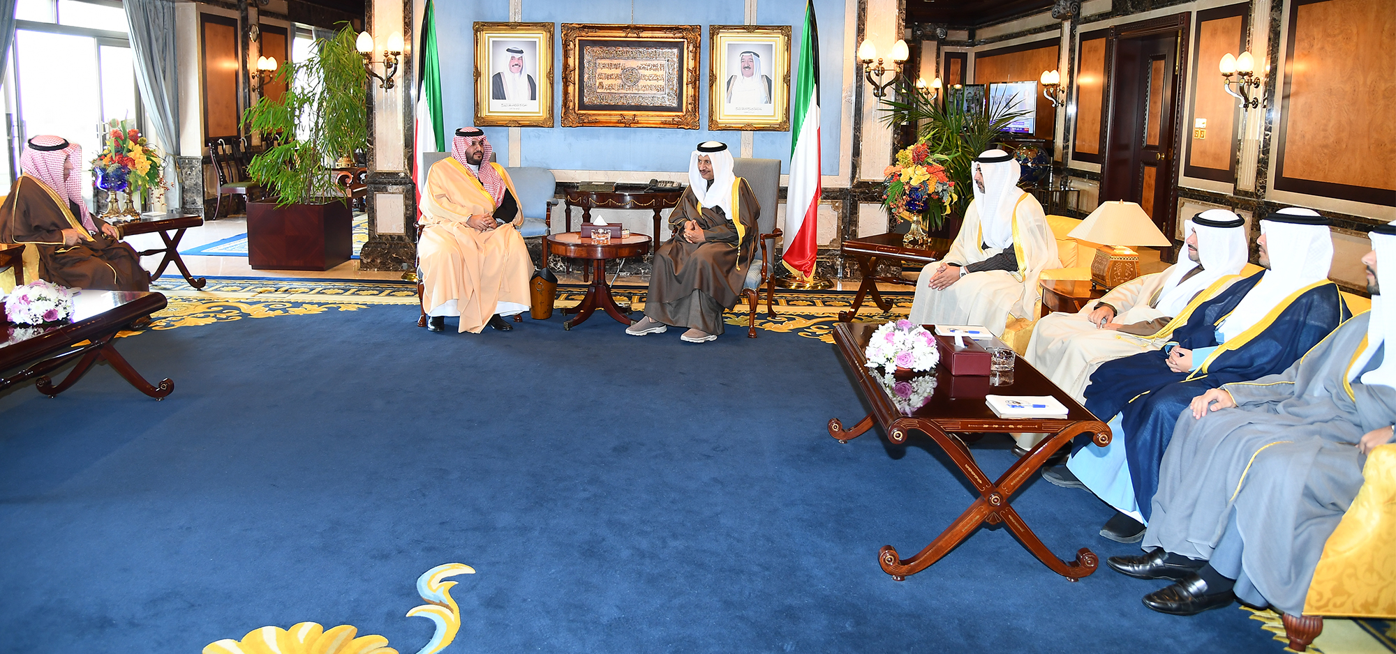His Highness the Prime Minister Sheikh Jaber Al-Mubarak Al-Hamad Al-Sabah met with Advisor at Saudi Royal Court Turki Bin Mohammad Bin Fahad Bin Abdulaziz Al-Saud