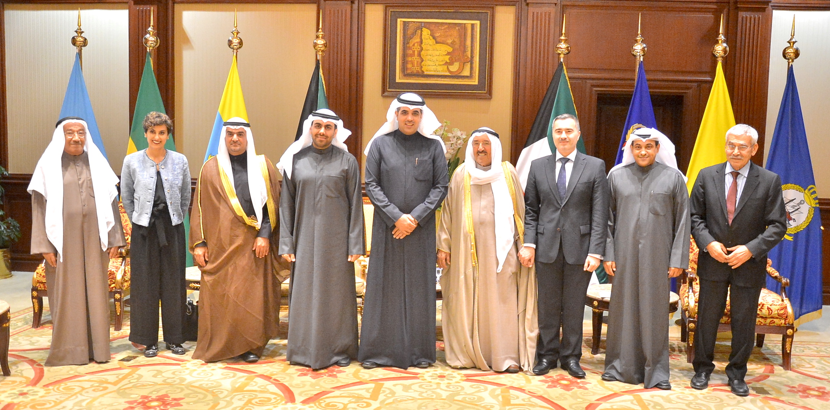 His Highness the Amir Sheikh Sabah Al-Ahmad Al-Jaber Al-Sabah received (KFAS) Director General Dr. Adnan Shehab Eddin and winners of the 2017 KFAS Awards