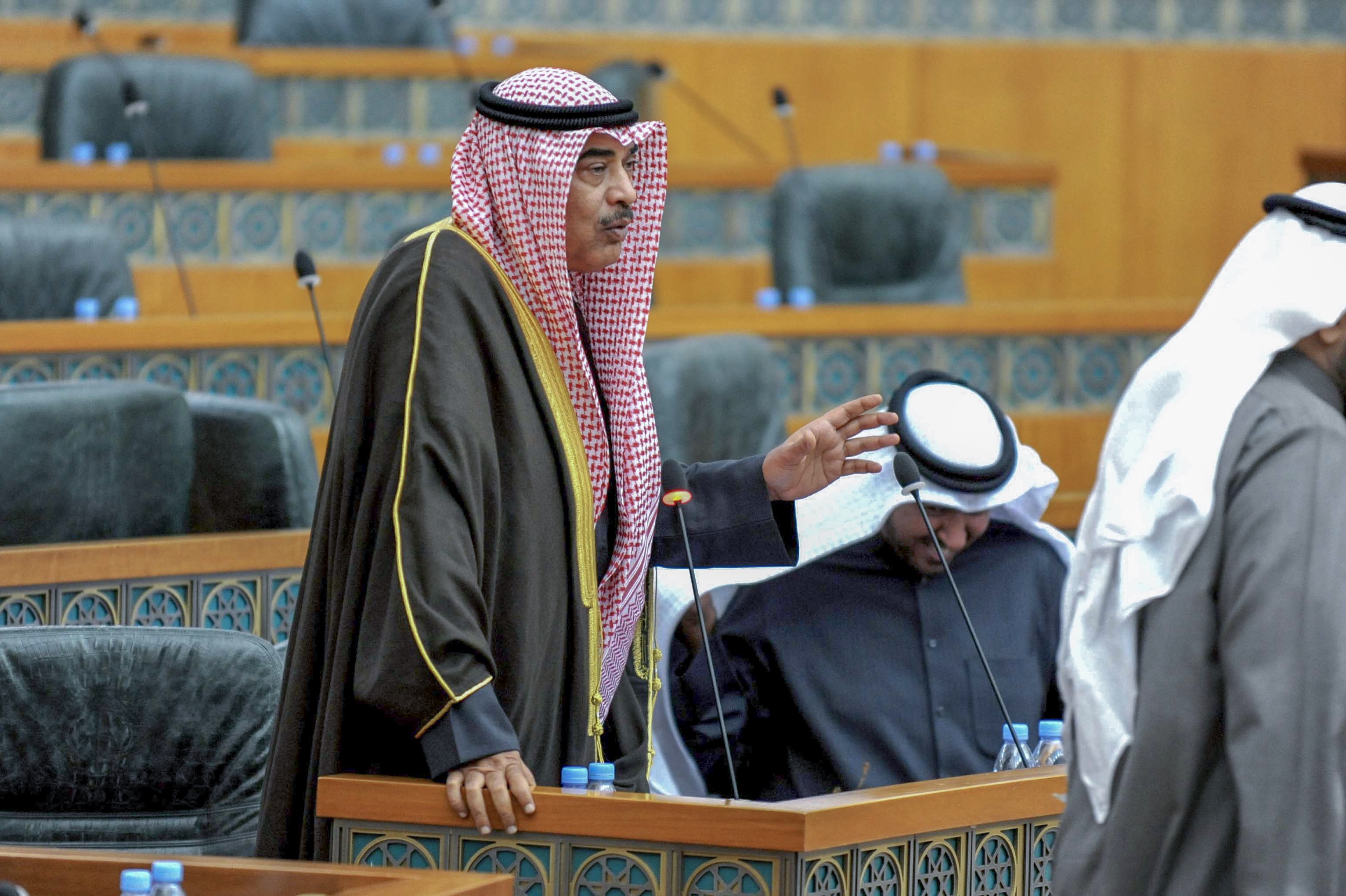الشيخ صباح خالد الحمد الصباح نائب رئيس مجلس الوزراء ووزير الخارجية أثناء جلسة مجلس الأمة العادية