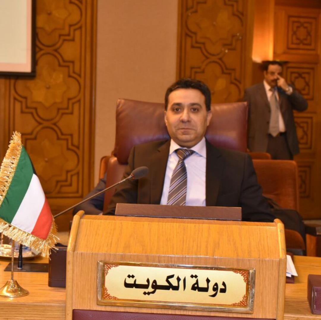 Kuwait's Permanent Representative to the Arab League Ambassador Ahmad Al-Baker during an emergency meeting of the Arab League on the level of permanent representatives
