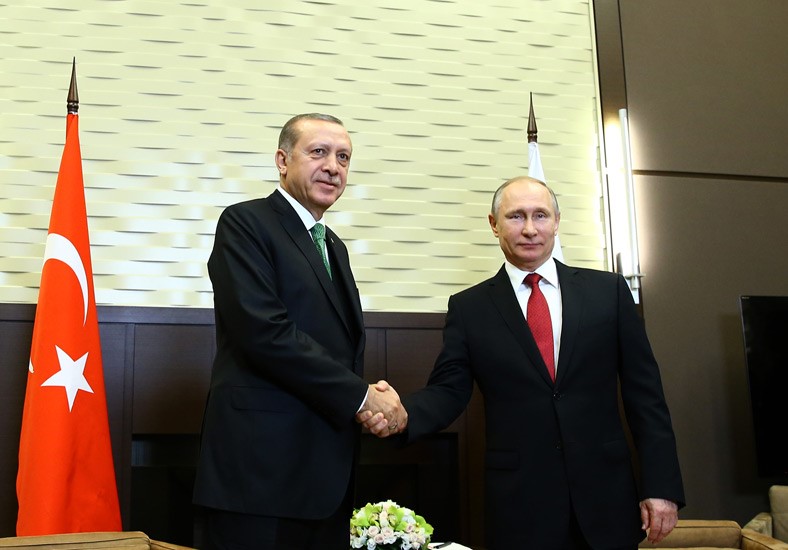 Russian President Vladimir Putin with his Turkish counterpart Recep Tayyip Erdogan in a previous meeting