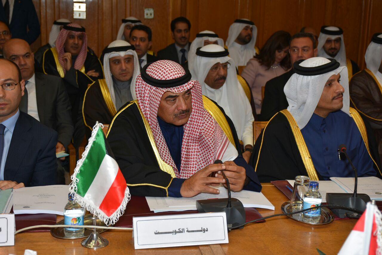 First Deputy Prime Minister and Foreign Minister Sheikh Sabah Khaled Al-Hamad Al-Sabah during the Arab Peace Initiative Committee meeting