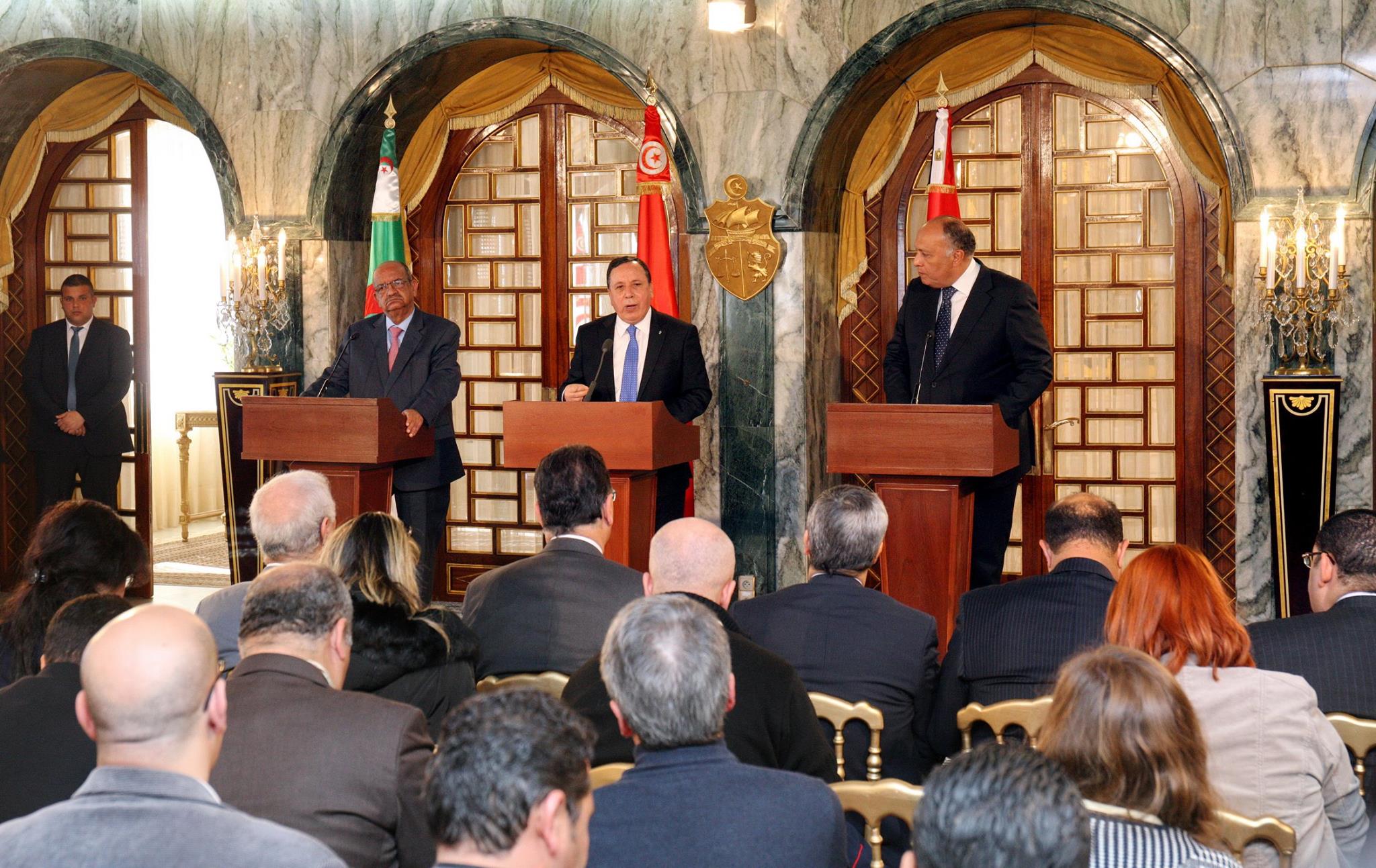Foreign ministers of Tunisia and Algeria and Egypt