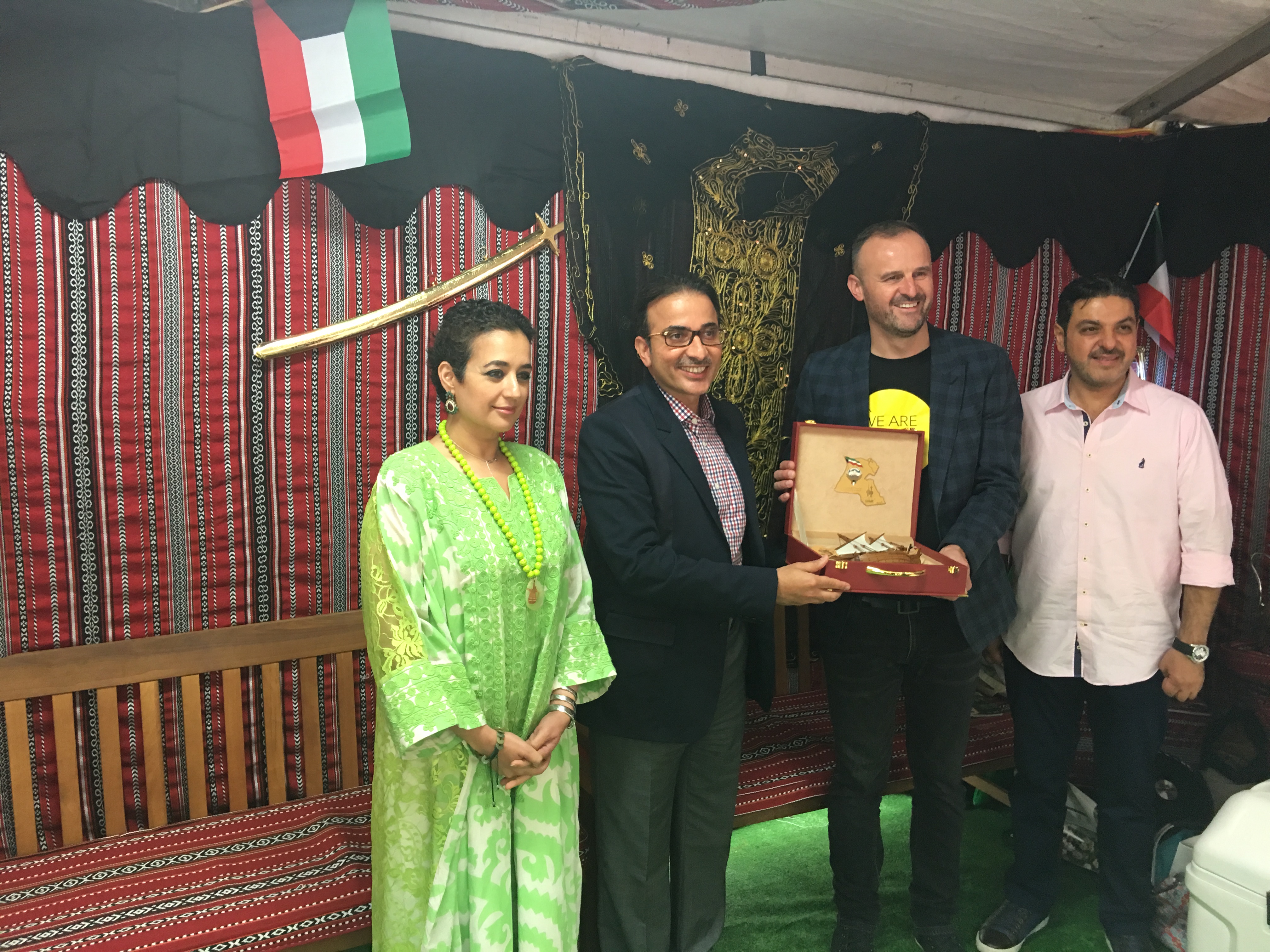 The pavilion was visited by Head of the Australian Capital Territory Andrew James Barr as the honorary guest, and Kuwait's Ambassador to Australia Najib Abdulrahman Al-Bader