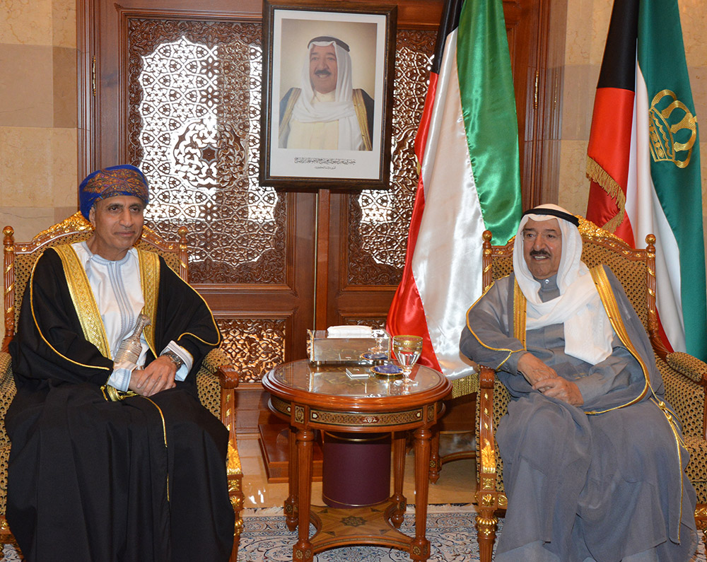His Highness the Amir Sheikh Sabah Al-Ahmad Al-Jaber Al-Sabah received the Omani Deputy Prime Minister Fahad bin Mahmood Al-Said