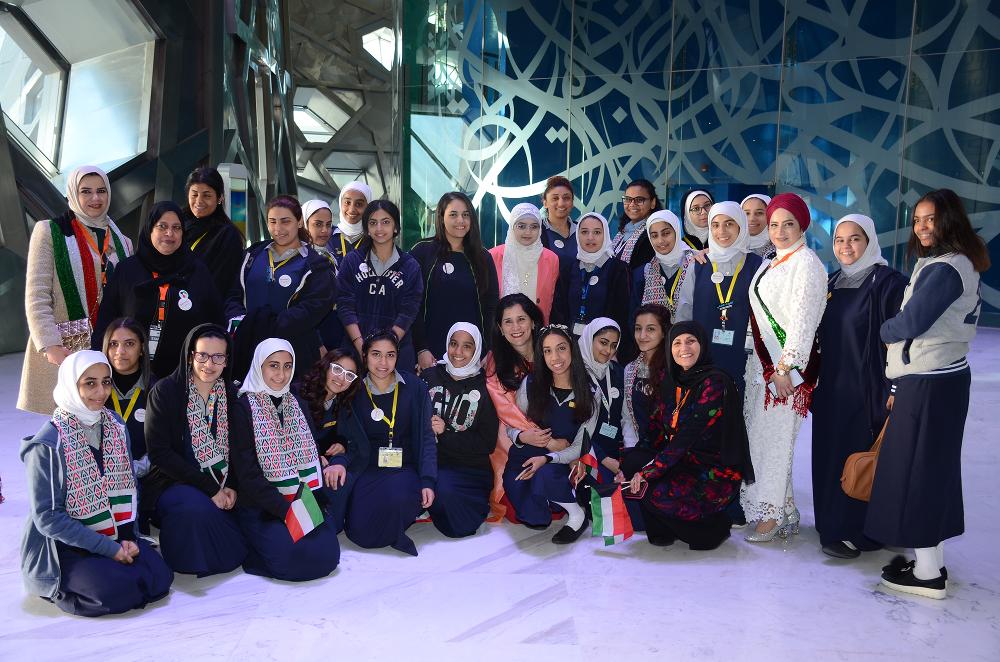 Chairperson of Al-Nuwair Positive Initiative (NPI) Sheikha Intisar Salem Al-Sabah With students