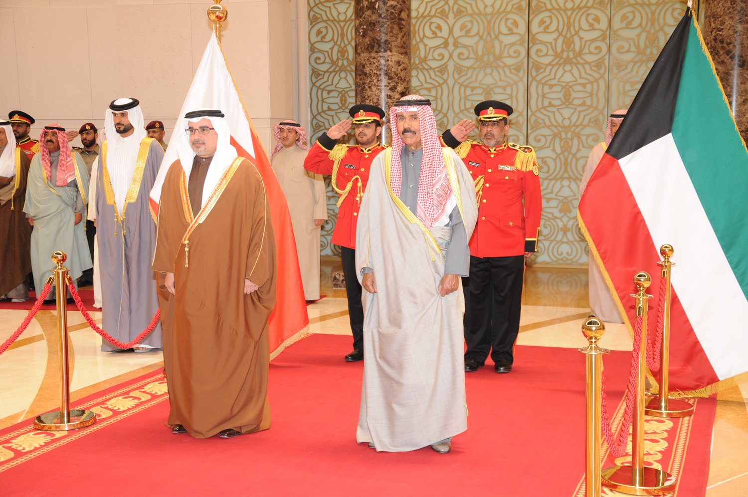 His Highness the Crown Prince Sheikh Nawaf Al-Ahmad Al-Jaber Al-Sabah receives Bahraini Crown Prince, Deputy Commander, and First Deputy Prime Minister Prince Salman bin Hamad Al-Khalifa