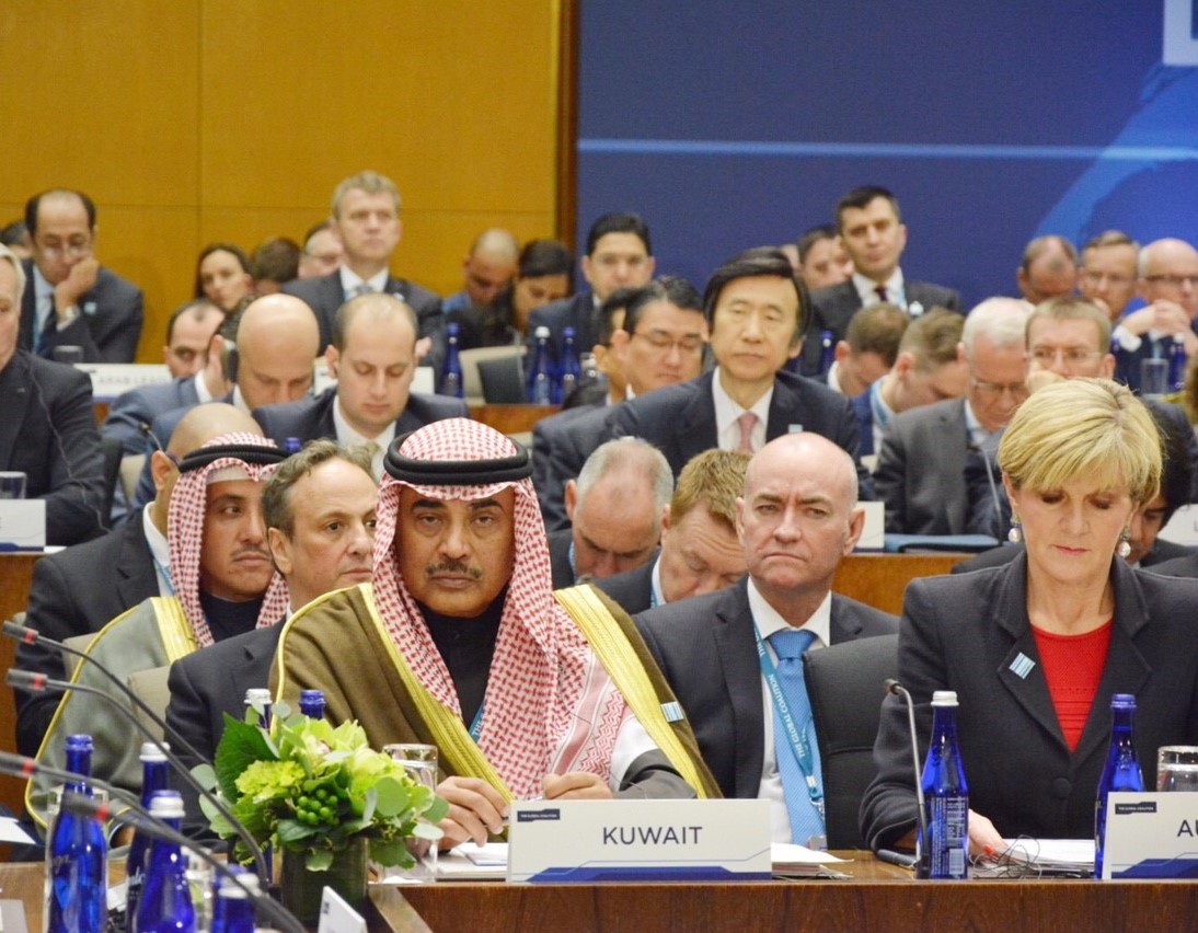 Foreign Minister Sheikh Sabah Al-Khaled Al-Hamad Al-Sabah participates in the meeting of partners in the war against the so-called Islamic State (IS)