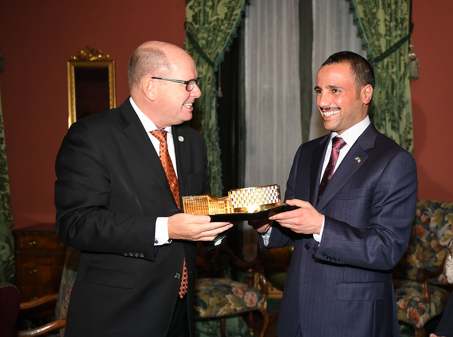 National Assembly Speaker Marzouq Ali Al-Ghanim with Swedish Parliament Speaker Urban Ahlin