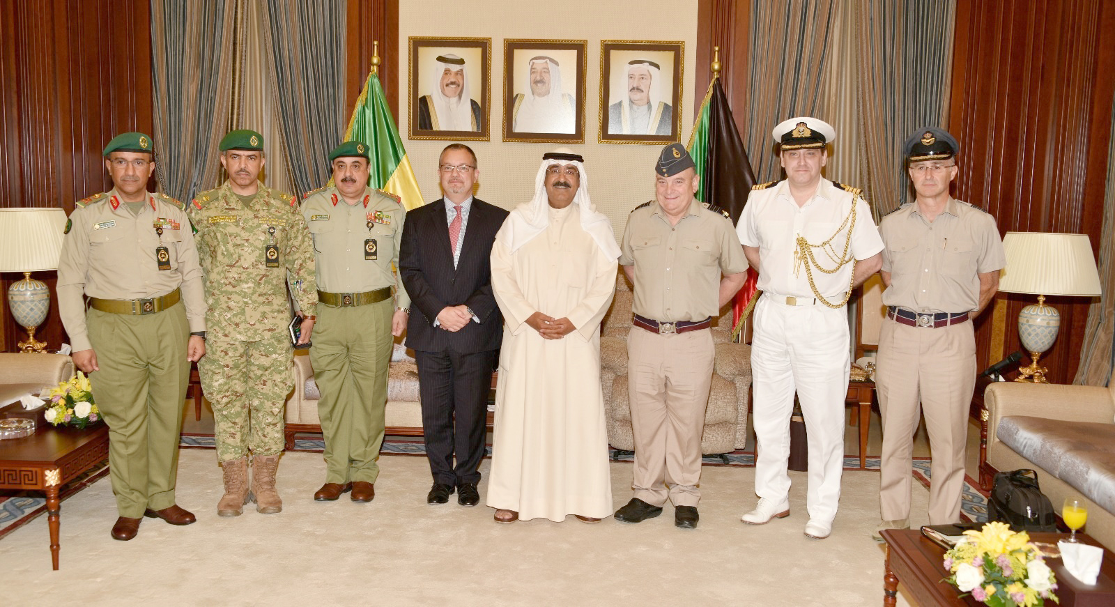Deputy Chief of the National Guard Sheikh Mishal Al-Ahmad Al-Sabah meets with Chief of the British Defense Staff Sir Stuart Peach