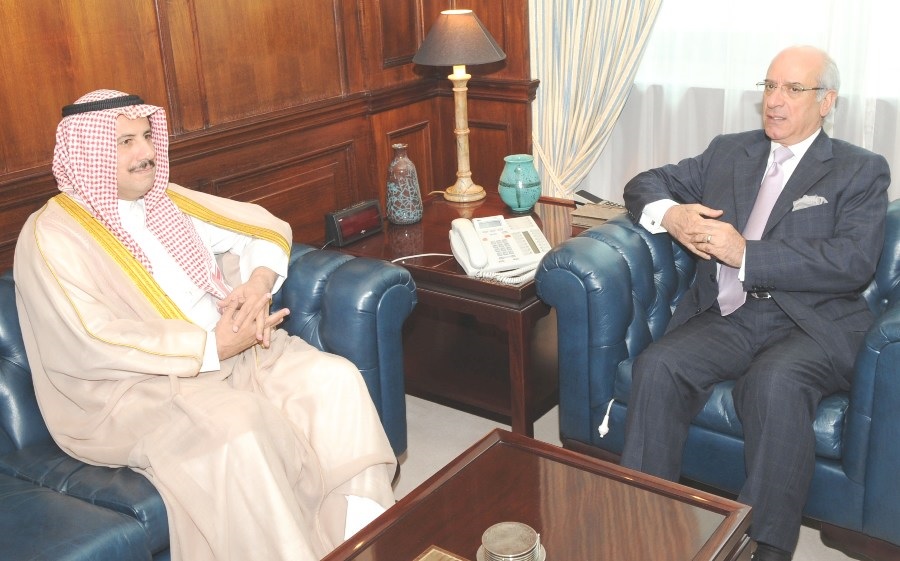 Bahraini Minister of Cabinet Affairs Mohammad Al-Mutawa meets with with Kuwaiti Ambassador to Bahrain Sheikh Azzam Al-Sabah