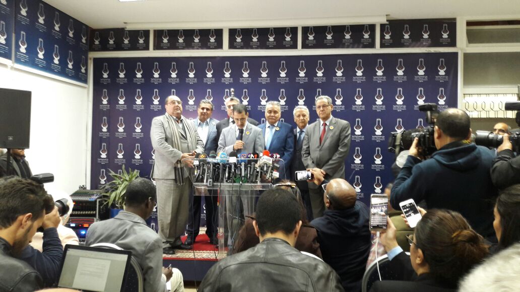 رئيس الحكومة المغربية المكلف سعد الدين العثماني خلال الإعلان عن تشكيل الأغلبية الحكومية المكونة من ستة أحزاب