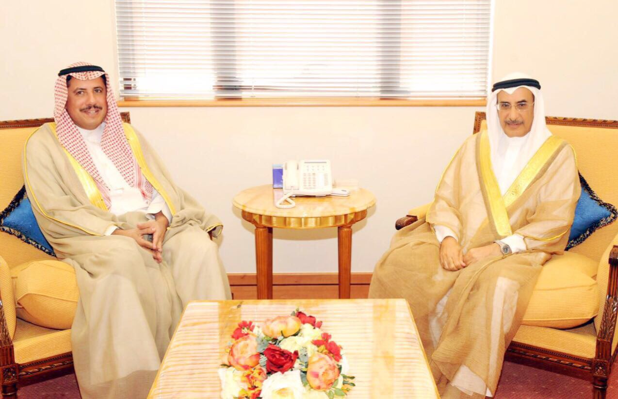 Bahrain's Deputy Prime Minister Sheikh Khaled bin Abdullah Al-Khalifa and Kuwait's Ambassador to Manama Sheikh Azzam Al-Sabah