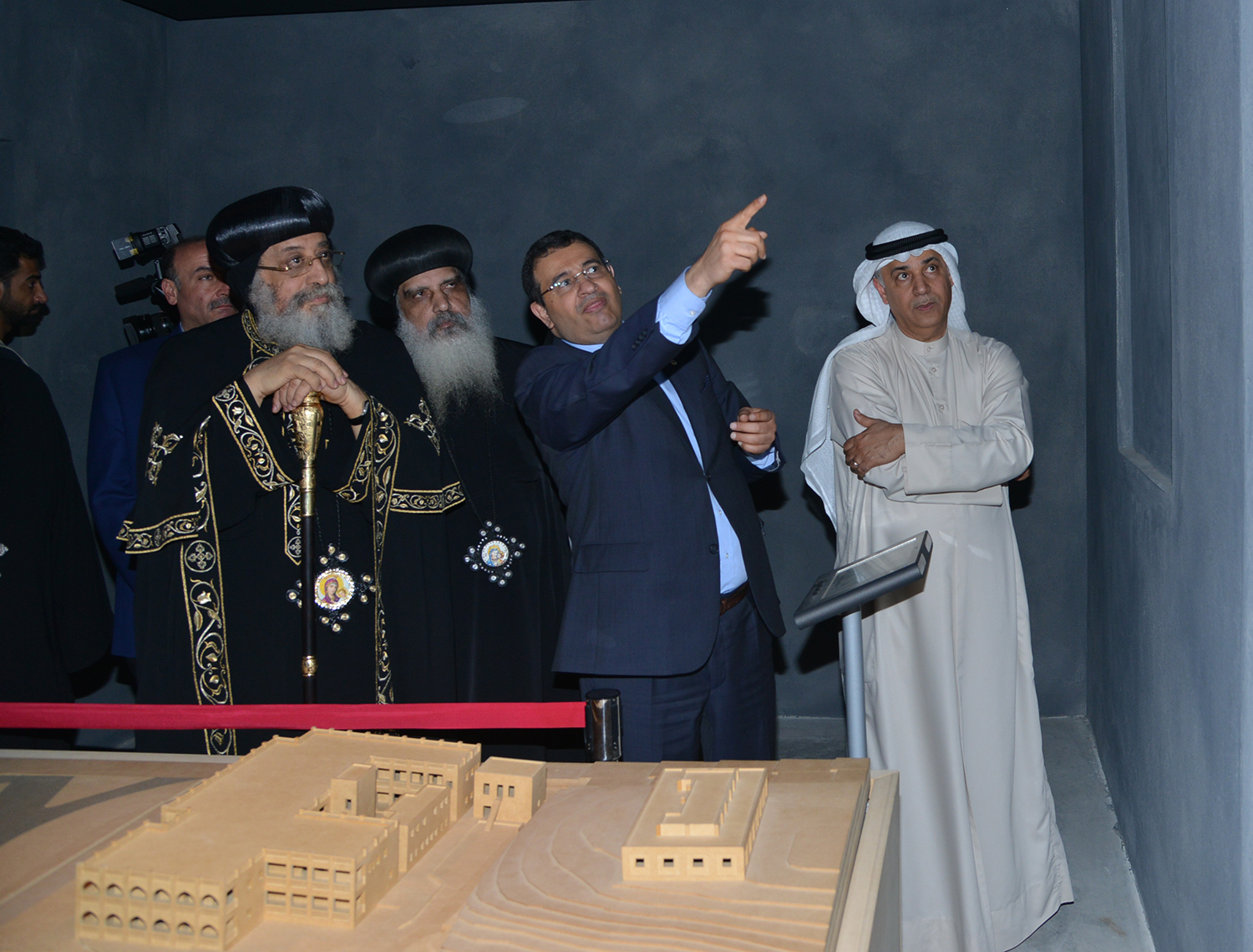 Tawadros II, the visiting Pope of Alexandria and Patriarch of the See of St. Mark, visits the American Cultural Center of Dar Al Athar Al Islamiyyah