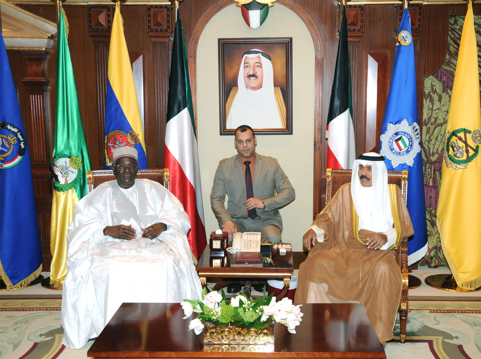 His Highness the Crown Prince Sheikh Nawaf Al-Ahmad Al-Jaber Al-Sabah received Tuesday at Bayan Palace newly appointed Ambassador of the Republic of Benin to the country