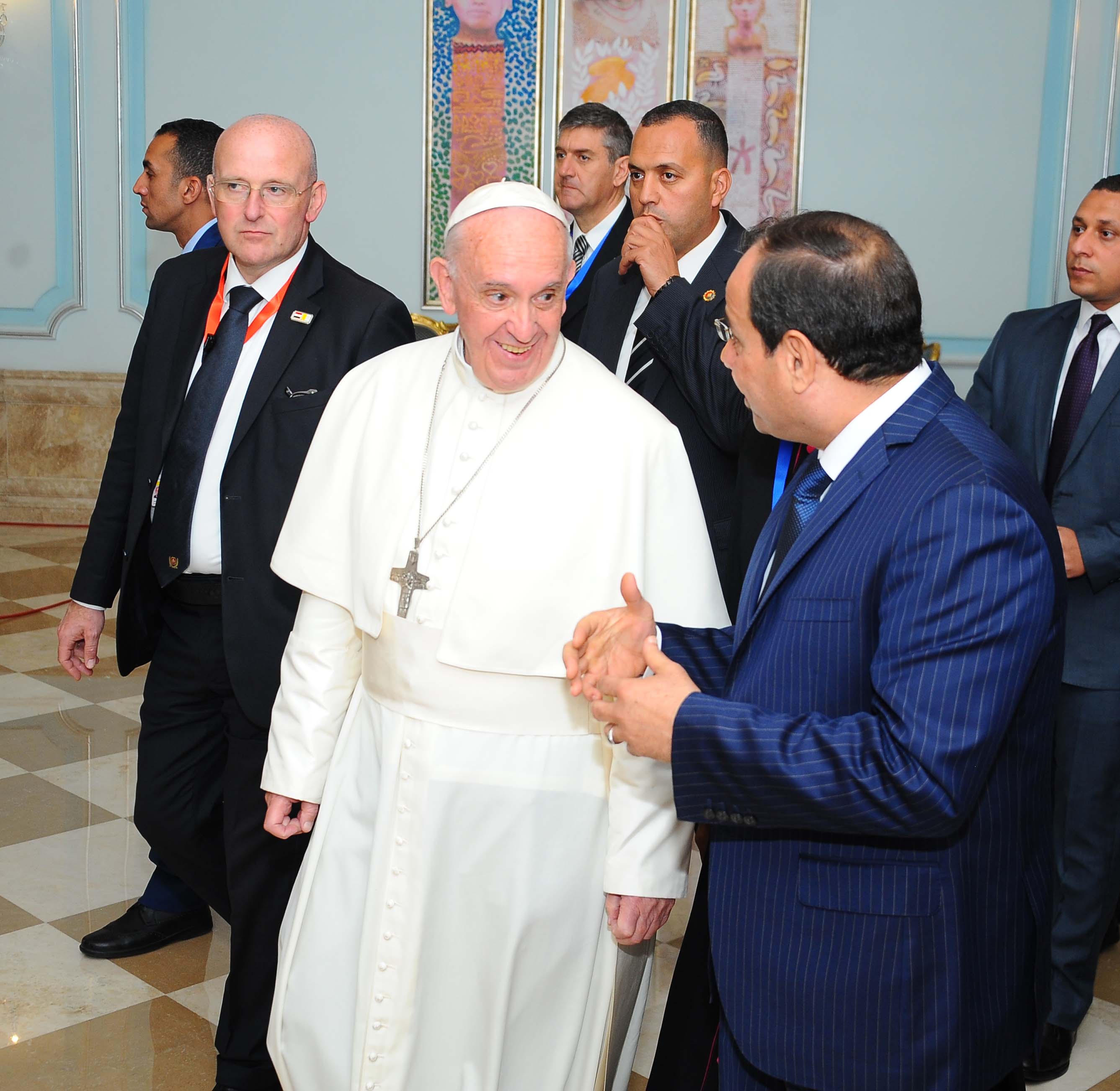 Egypt's President Abdulfatah Al-Sisi and Pope Francis