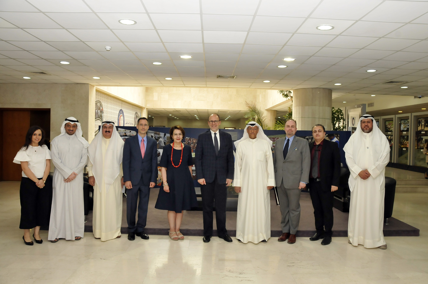 The US ambassador in Iraq meeting the Deputy Chairman of the Kuwait Red Crescent Society (KRCS)and members