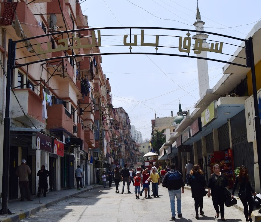 سوق (باب الذهب) التجاري الذي رممته جمعية (مارش) في مدينة طرابلس بشمال لبنان
