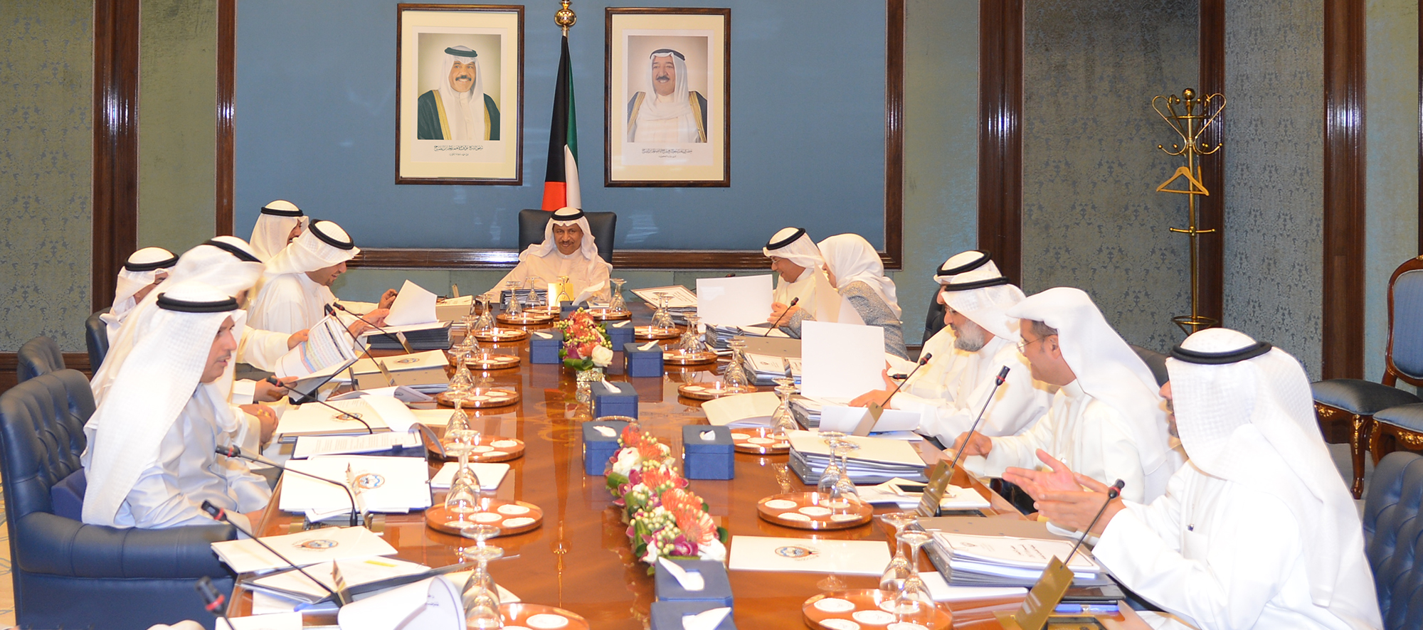 His Highness the Prime Minister Sheikh Jaber Al-Mubarak Al-Hamad Al-Sabah presides the cabinet weekly regular session