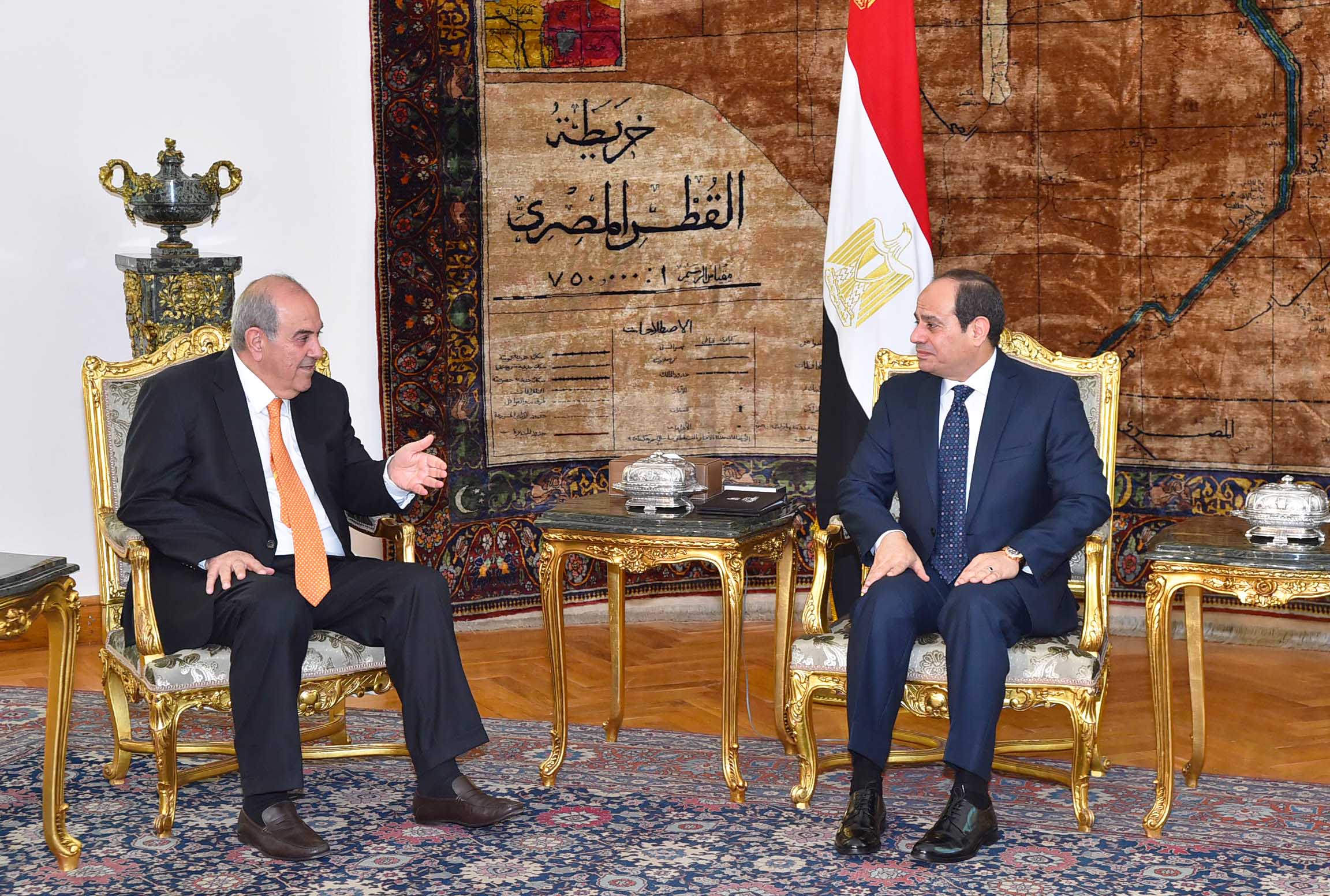 الرئيس المصري عبدالفتاح السيسي يلتقي مع نائب رئيس الجمهورية العراقية اياد علاوى