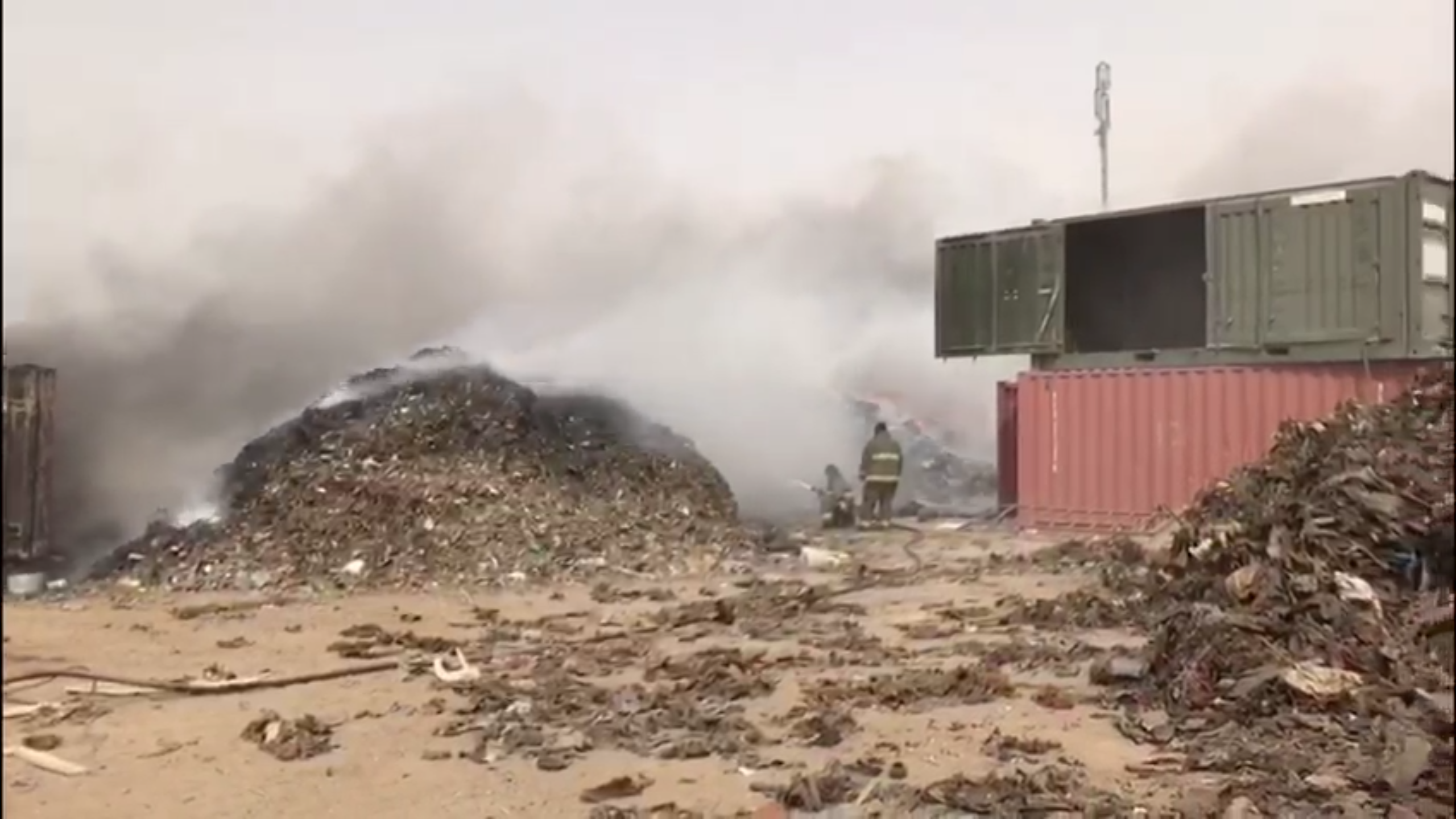 Firefighters tackle huge fire at Jahra metals' factory