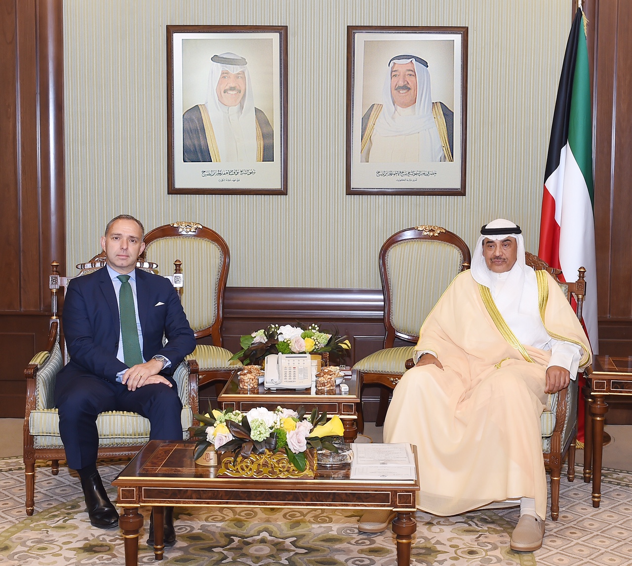 Acting Prime Minister and Foreign Minister Sheikh Sabah Khaled Al-Hamad Al-Sabah received UK's National Security Advisor Mark Sedwill