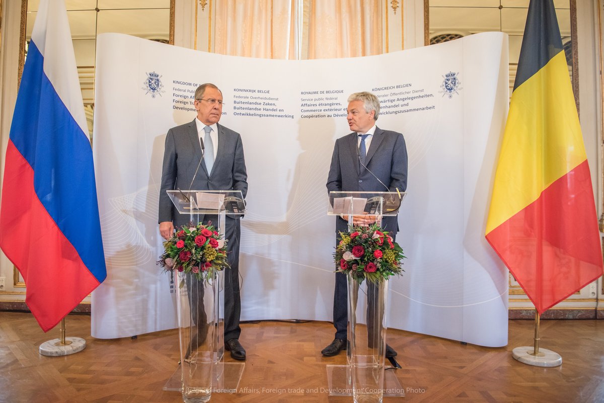 Belgian foreign ministers Didier Reynders with the Russian counterpart Sergey Lavrov